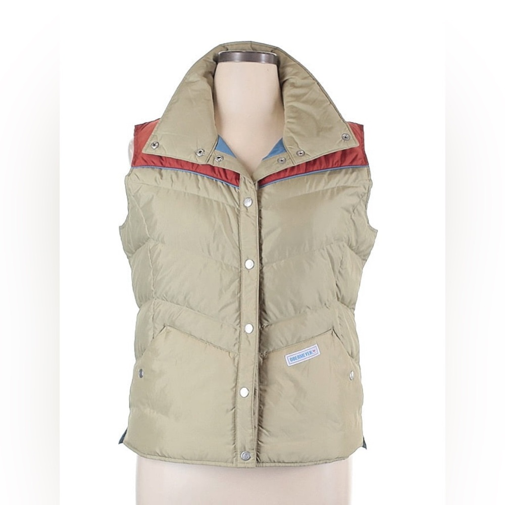 Obermeyer Heritage Collection Carson Down Vest Sand Storm Tan & Burnt Sienna szL